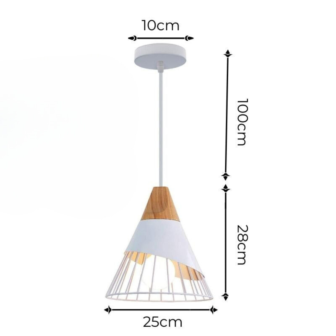 Industriële Houten Hanglamp in Scandinavische Stijl