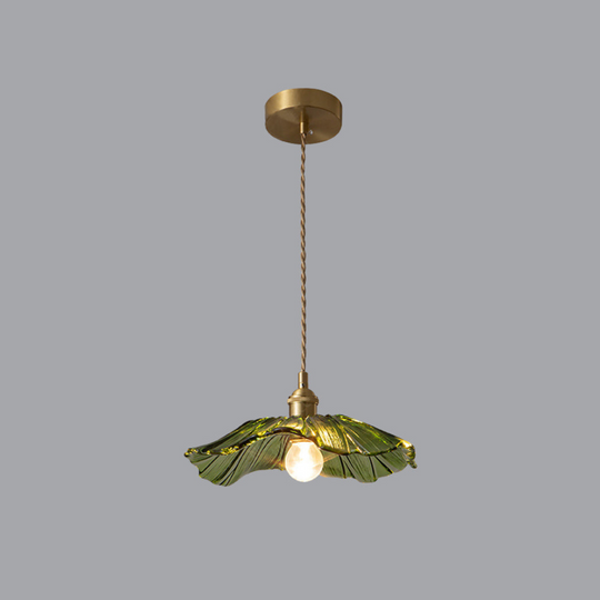 Art Deco Bloemvormige Plafondlamp van Glas voor Woonkamer