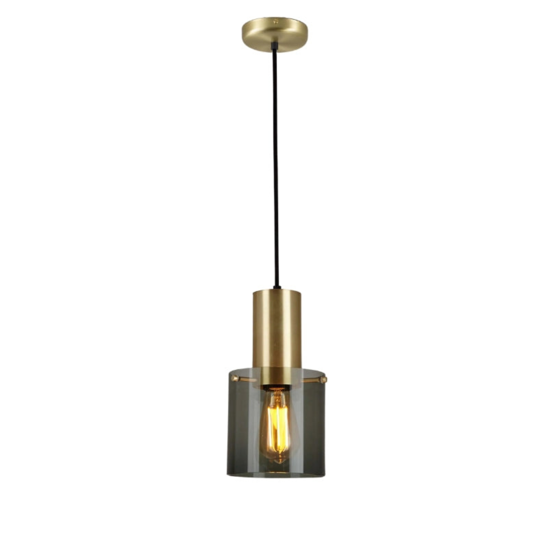 Art Deco Messing Hanglampen met Glas