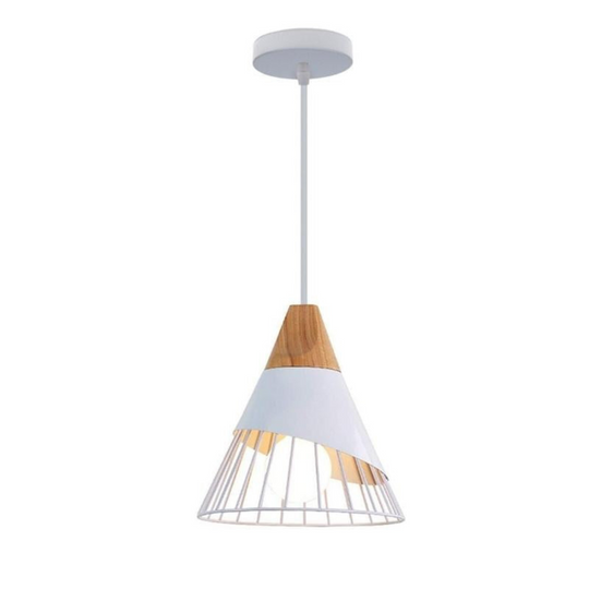 Industriële Houten Hanglamp in Scandinavische Stijl