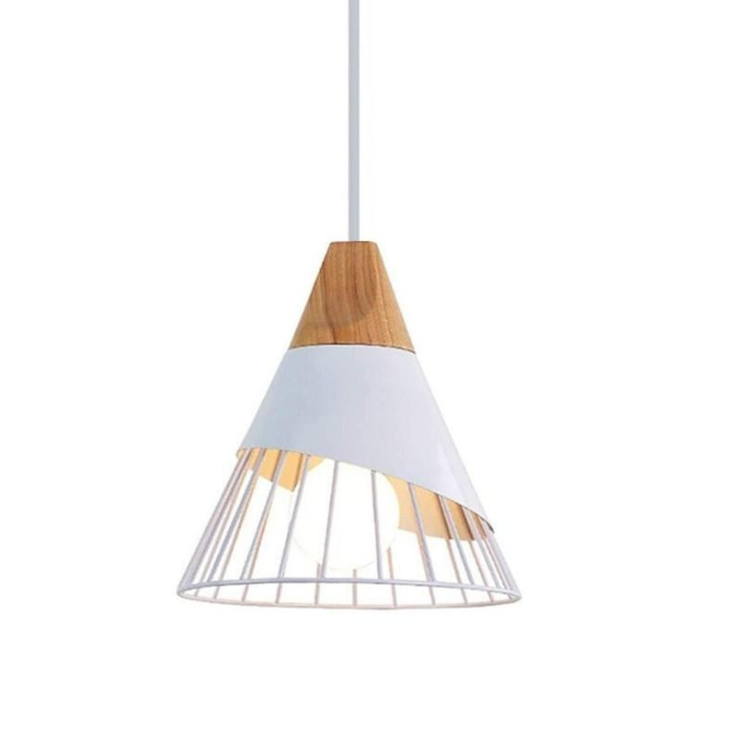 Industriële Houten Hanglamp in Scandinavische Stijl