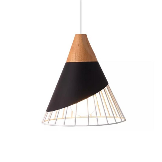 Industriële Houten Hanglamp in Scandinavische Stijl