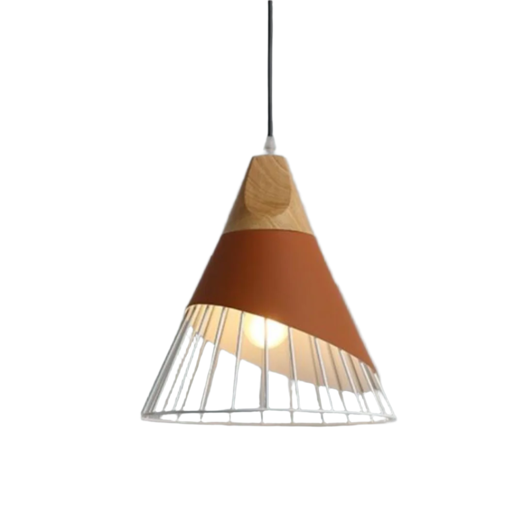 Industriële Houten Hanglamp in Scandinavische Stijl