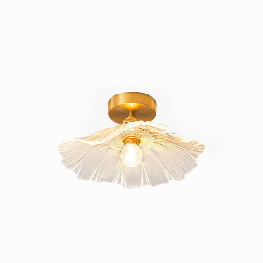 Art Deco Bloemvormige Plafondlamp van Glas voor Woonkamer