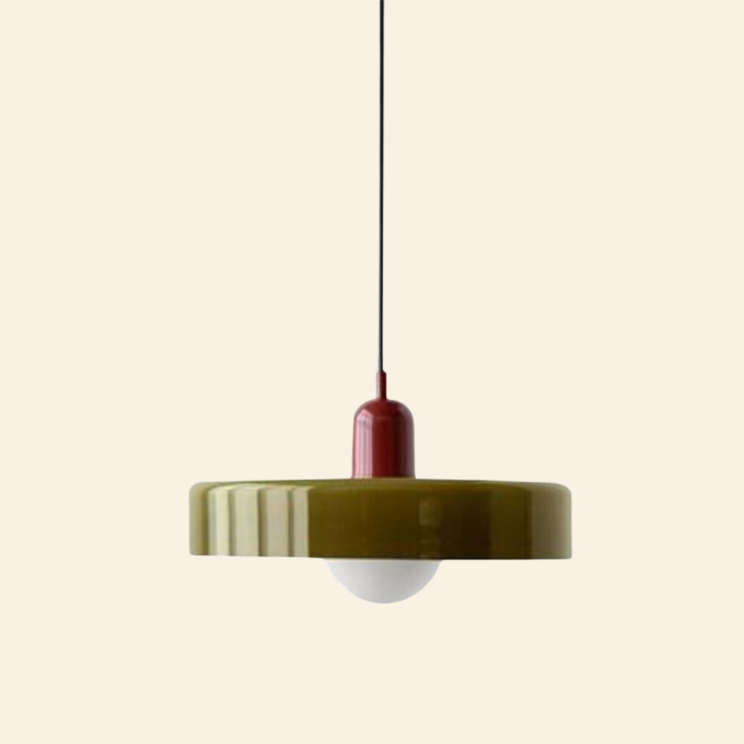 Voss' - Bauhaus hanglamp met gekleurd glas en modern design