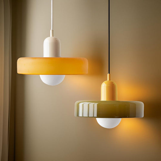 Voss' - Bauhaus Hanglamp - Gekleurd glas en modern design